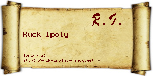 Ruck Ipoly névjegykártya
